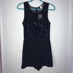 ADORABLE black sequin romper